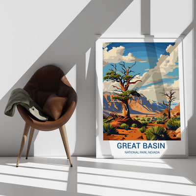 Great Basin National Park Poster – Retro Nevada Desert Wall Art Print - Wanderlust Posters