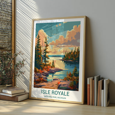 Isle Royale National Park Poster – Vintage Michigan Wilderness Print - Wanderlust Posters