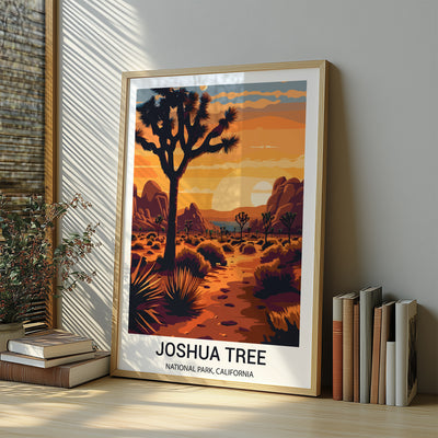Joshua Tree National Park Poster – Desert Sunset Retro Wall Art - Wanderlust Posters