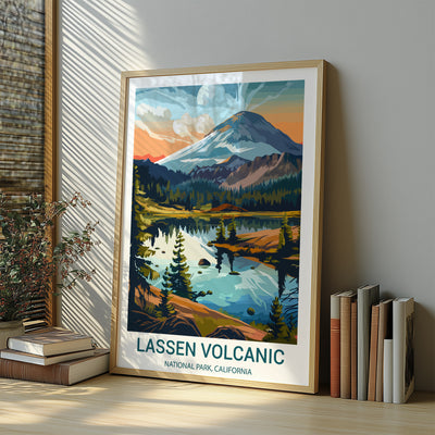 Lassen Volcanic National Park Poster – California Volcano Retro Wall Art - Wanderlust Posters