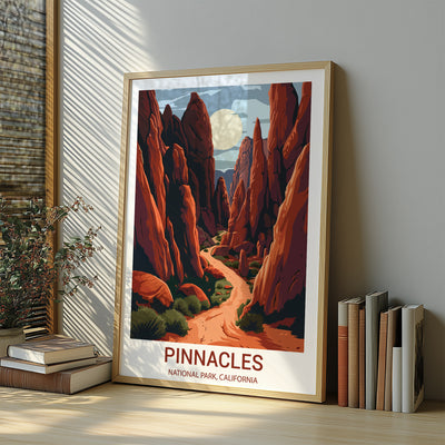 Pinnacles National Park Poster – Vintage California Rock Formations Wall Art - Wanderlust Posters