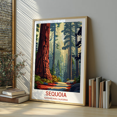 Sequoia National Park Poster – Giant Redwood Trees Print - Wanderlust Posters