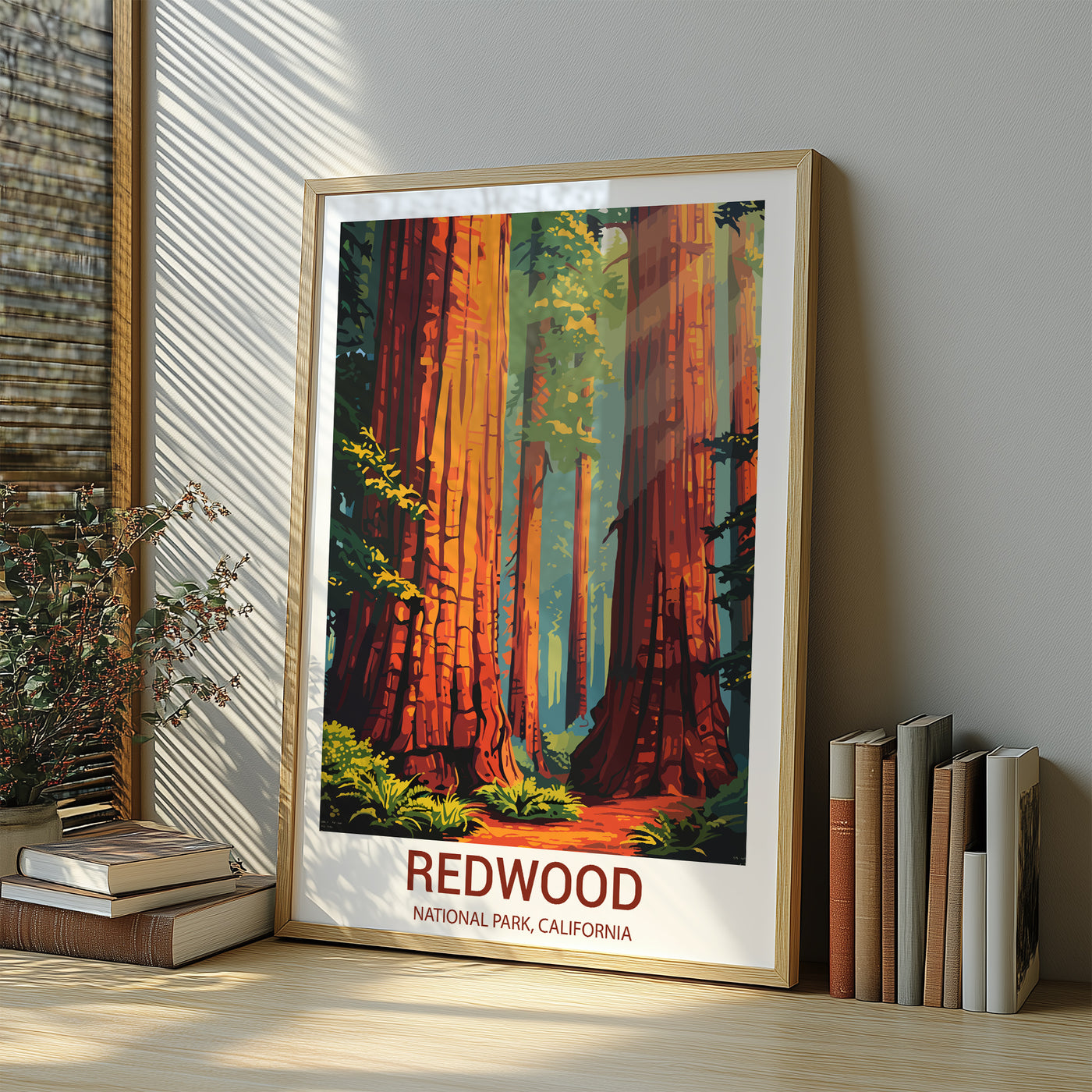 Redwood National Park Poster – Vintage Forest Wall Art - Wanderlust Posters