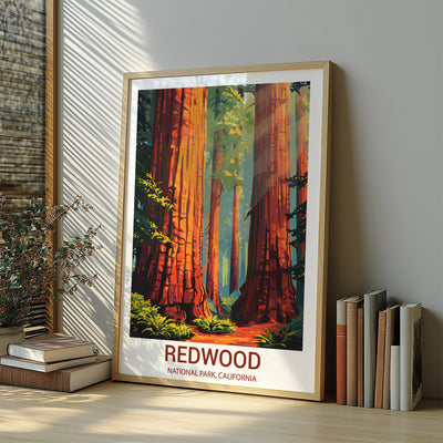 Redwood National Park Poster – Vintage Forest Wall Art - Wanderlust Posters