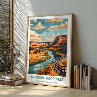 Theodore Roosevelt National Park Poster – Vintage Badlands Print - Wanderlust Posters