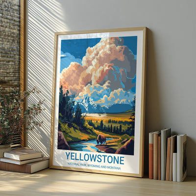 Yellowstone National Park Poster – Vintage National Park Art Print - Wanderlust Posters
