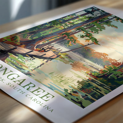 Congaree National Park Poster – Scenic Vintage Nature Print - Wanderlust Posters