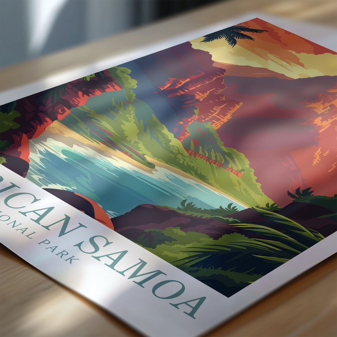American Samoa National Park Poster - Retro Island Wall Art Print - Wanderlust Posters