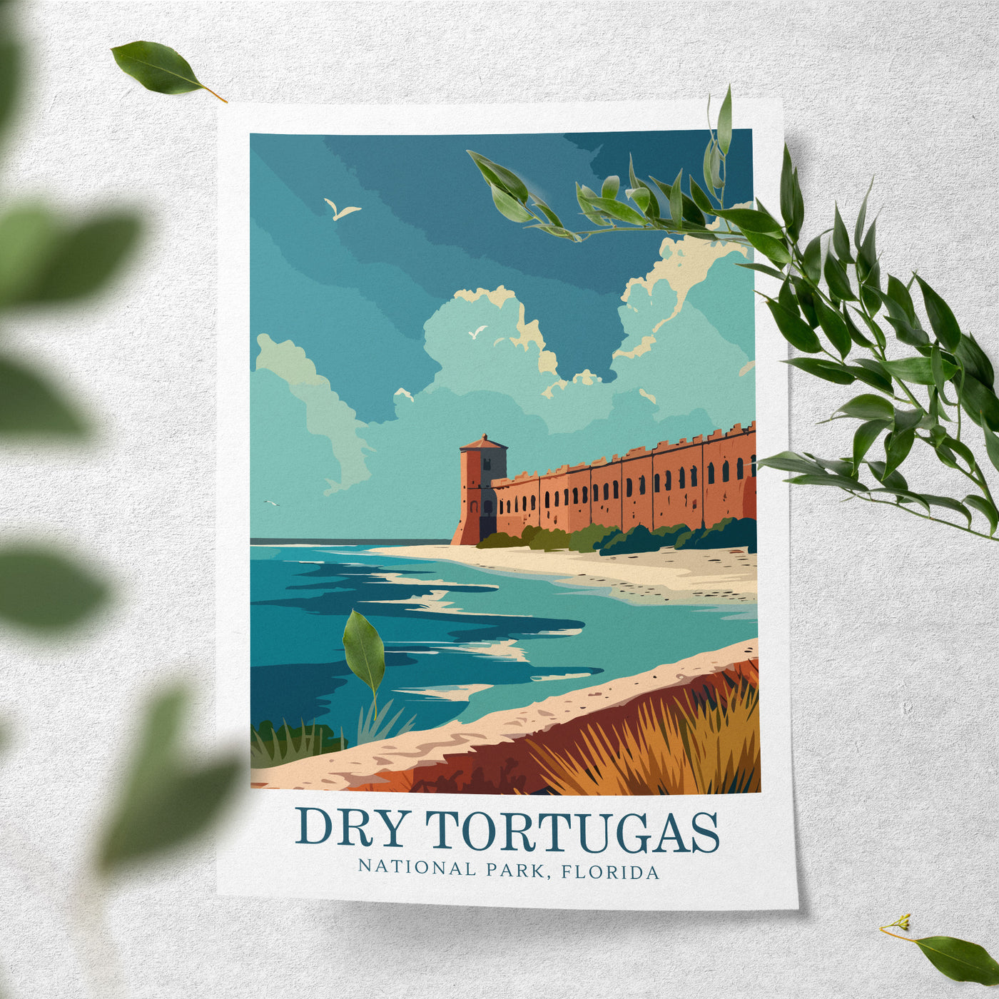 Dry Tortugas National Park Poster – Coastal Vintage Print - Wanderlust Posters