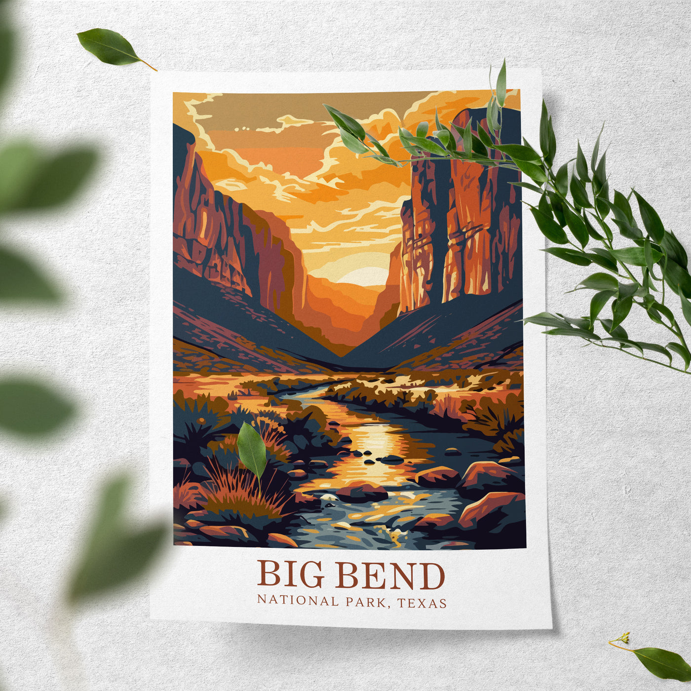 Big Bend National Park Poster - Sunset Desert Wall Art - Wanderlust Posters