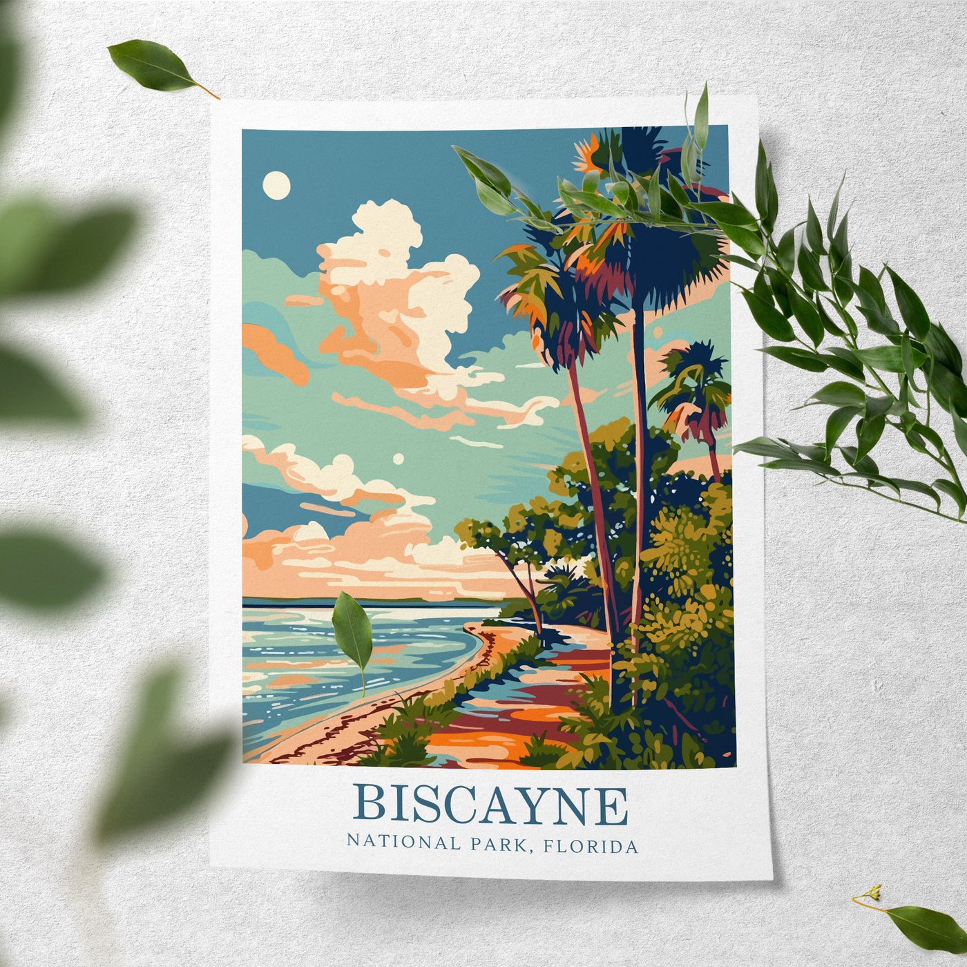 Biscayne National Park Poster - Coastal Vintage Art Print - Wanderlust Posters