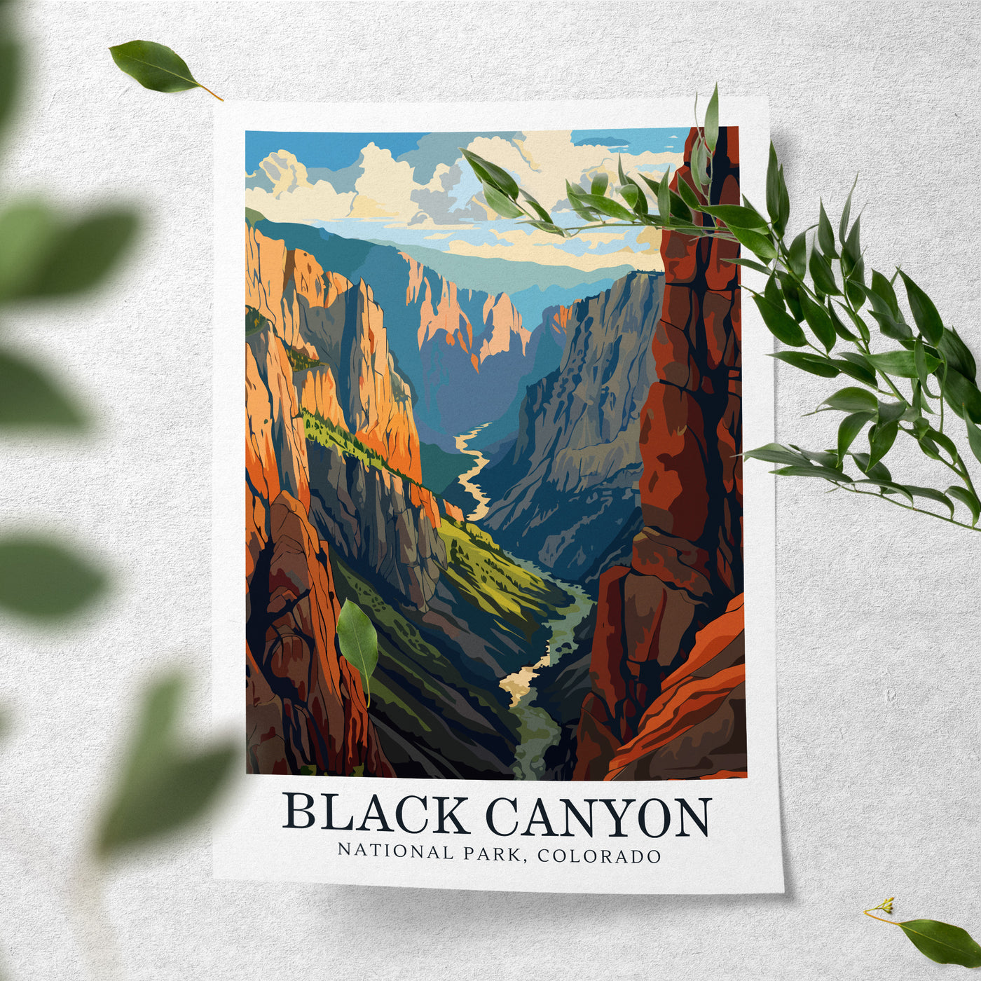 Black Canyon National Park Poster - Dramatic Retro Print - Wanderlust Posters