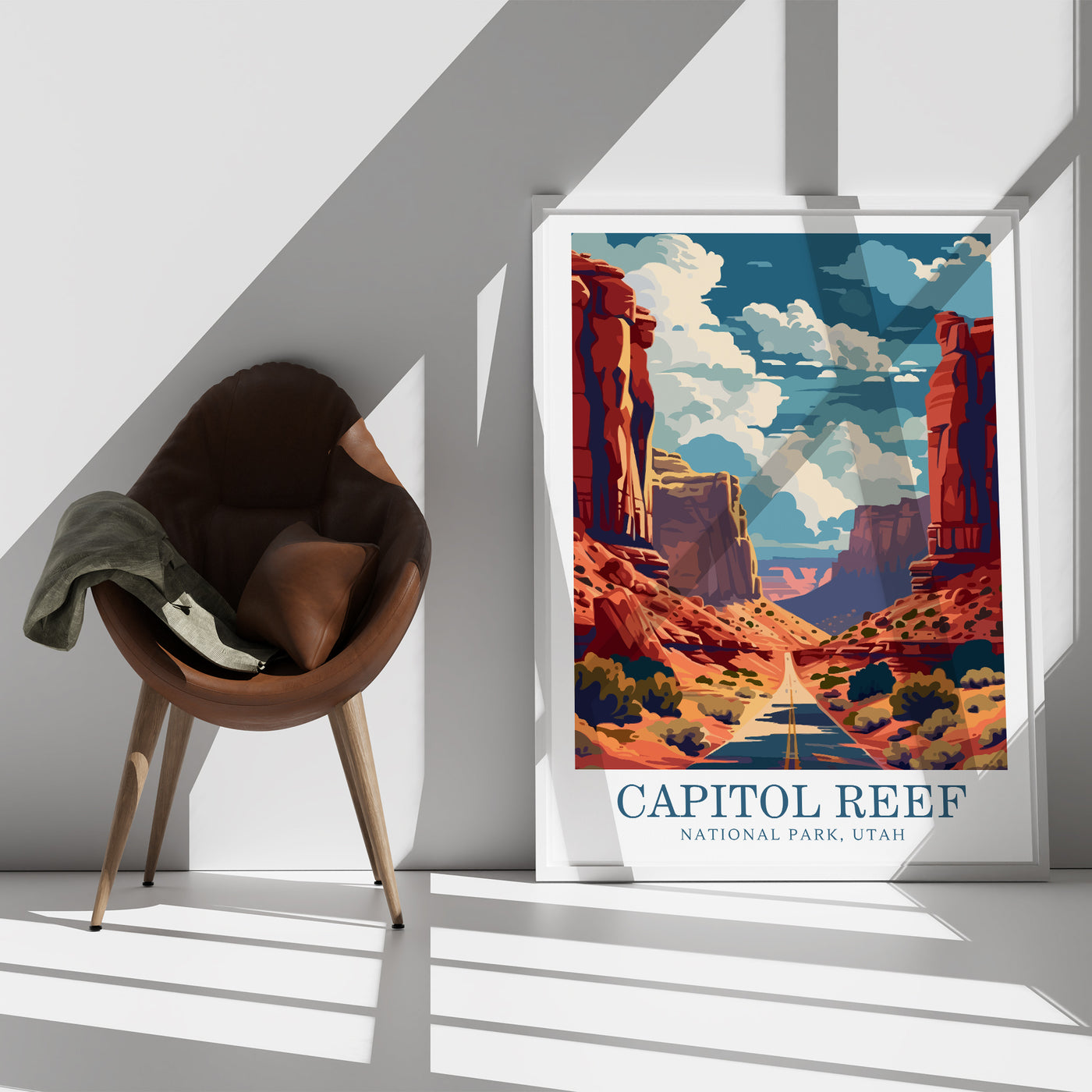 Capitol Reef National Park Poster - Vintage Roadscape Art - Wanderlust Posters