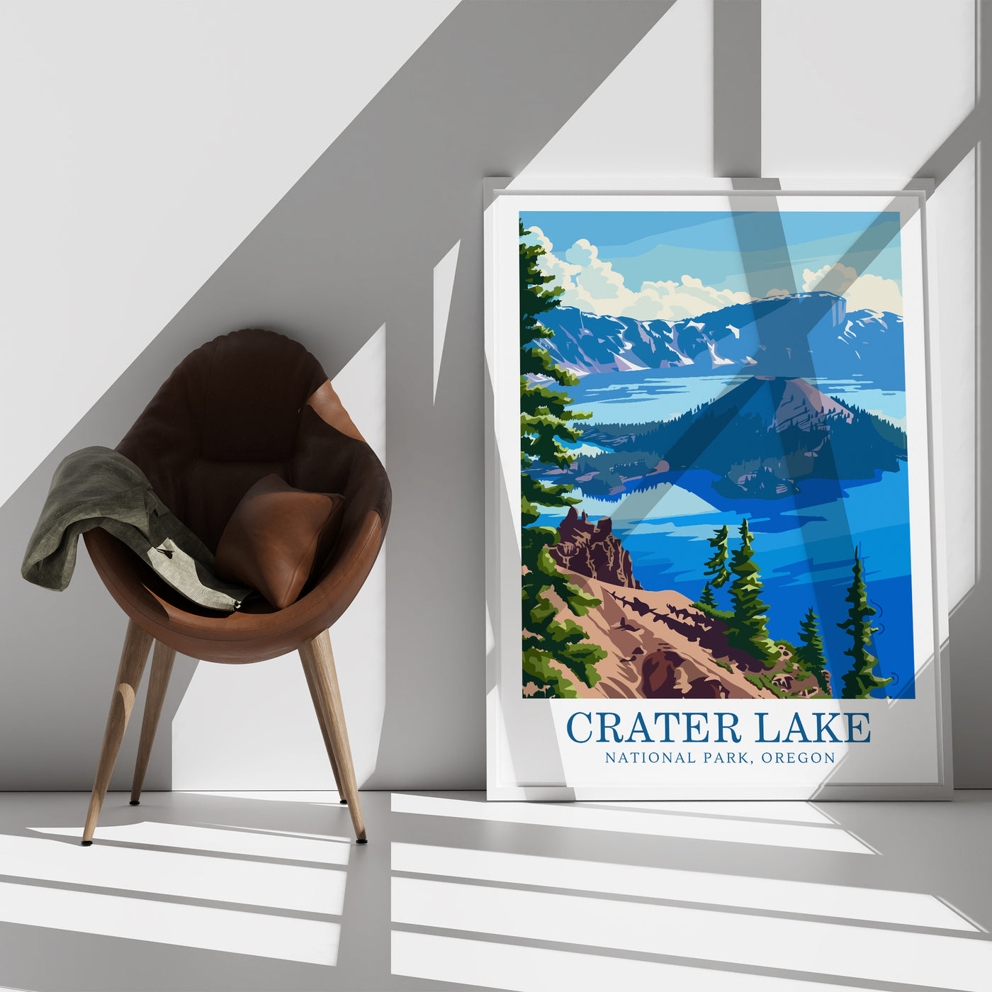 Crater Lake National Park Poster – Vintage Scenic Print - Wanderlust Posters