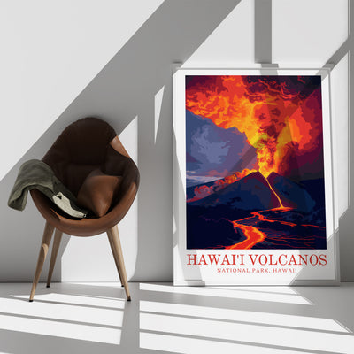 Hawai’i Volcanoes National Park Poster – Eruption Wall Art Print - Wanderlust Posters