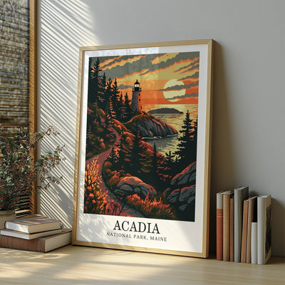 Acadia National Park Poster – Maine Travel Wall Art - Wanderlust Posters