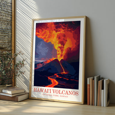 Hawai’i Volcanoes National Park Poster – Eruption Wall Art Print - Wanderlust Posters