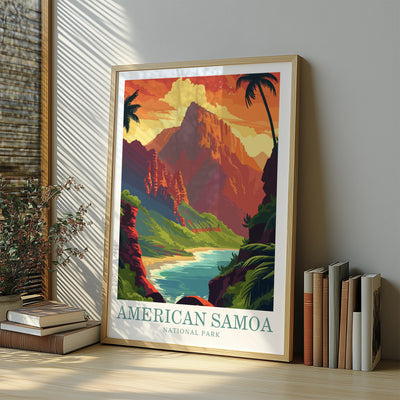 American Samoa National Park Poster - Retro Island Wall Art Print - Wanderlust Posters
