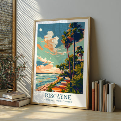 Biscayne National Park Poster - Coastal Vintage Art Print - Wanderlust Posters