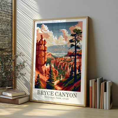 Bryce Canyon National Park Poster - Vintage Hoodoo Art Print - Wanderlust Posters